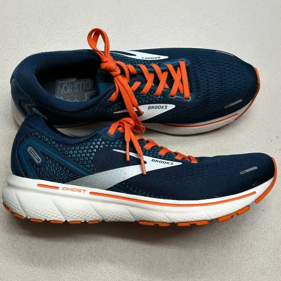 BROOKS | Men’s Ghost 14 Running Shoes in Titan/Teal/Flame