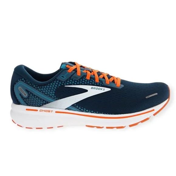 BROOKS | Men’s Ghost 14 Running Shoes in Titan/Teal/Flame