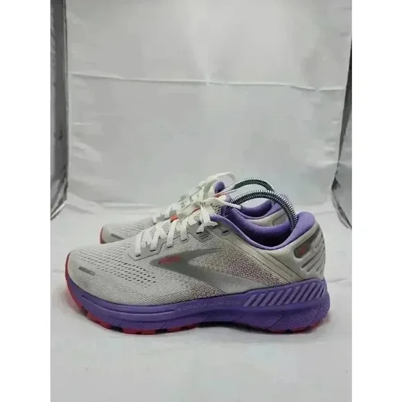 Brooks Womens Adrenaline GTS 22 Road Running Shoes White Coral Purple Size 9.5