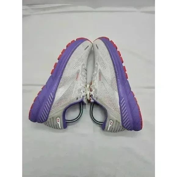 Brooks Womens Adrenaline GTS 22 Road Running Shoes White Coral Purple Size 9.5