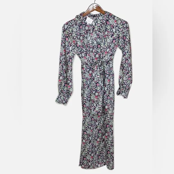 Cinq a Sept - Quin Floral Tie Midi Dress - size 0 - Very Good Used Condition