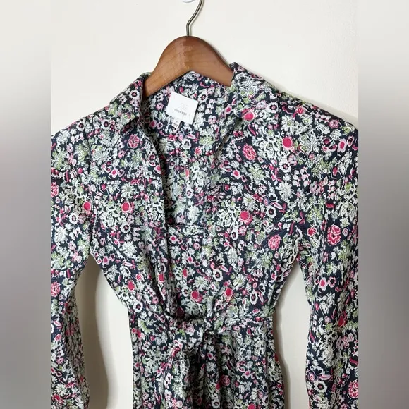 Cinq a Sept - Quin Floral Tie Midi Dress - size 0 - Very Good Used Condition