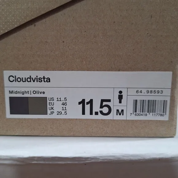 Cloudvista Men's Running Shoes, Size 11.5, Midnight Olive NEW