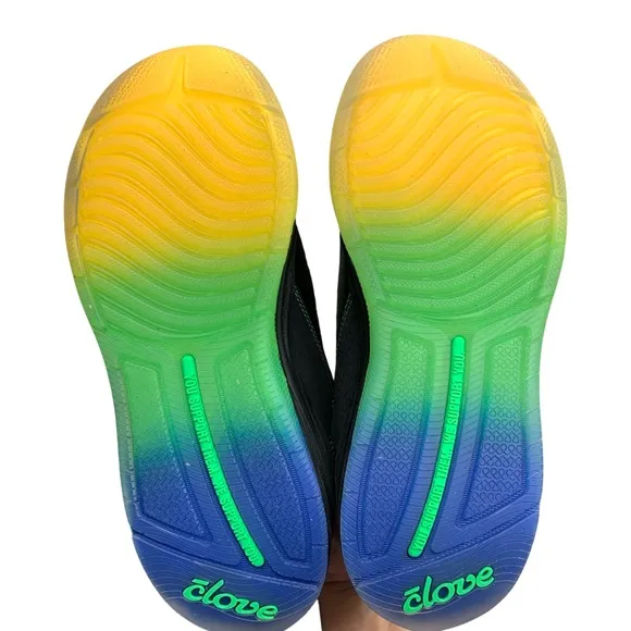 Clove Limited Edition Lunar Fade Nurse Shoes Women’s Size 5 Black Yellow Green