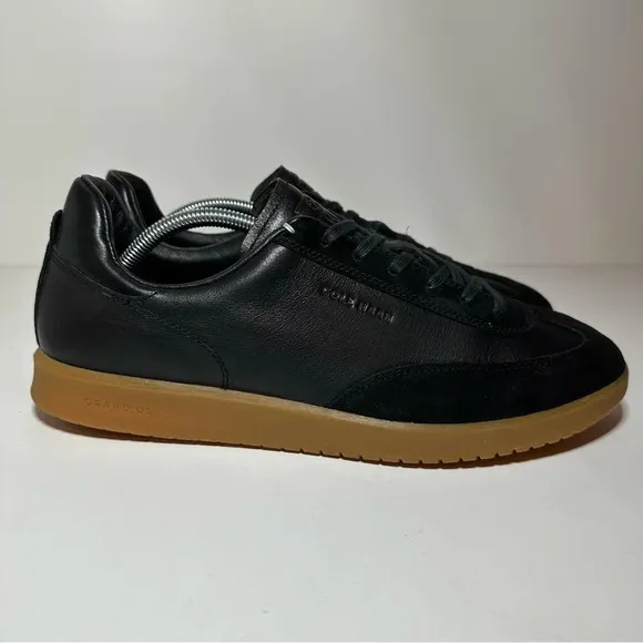 Cole Haan GrandPro Turf Leather Sneakers C29162 Mens Size 11.5W Black Gum Soles
