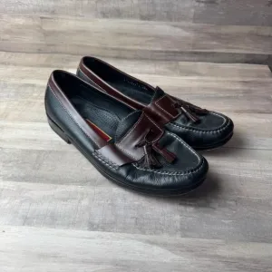 Cole Haan Men's 10 Black Leather Pinch Loafer Toe Tassel Dress Shoes