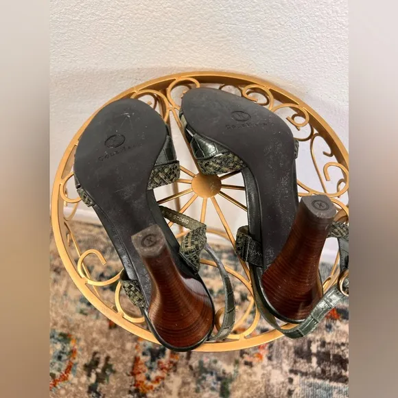 Cole Hann Two- Tone Strap Braided Heels Size 9.5