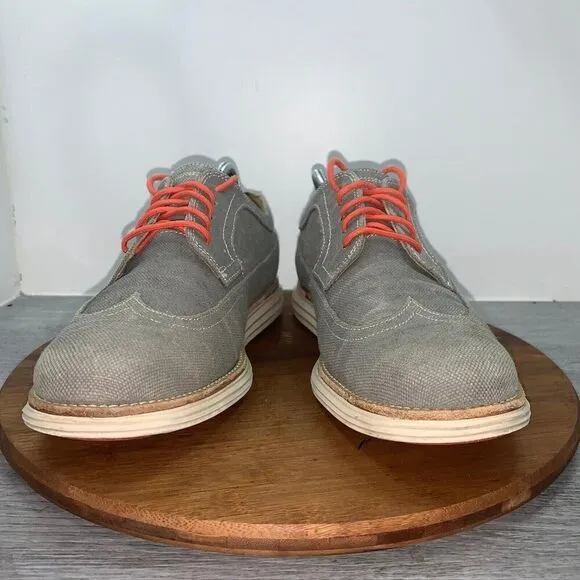 COLE HAAN Men’s 9 LunarGrand Long Wingtip Oxford C13970 Canvas Dress Shoes