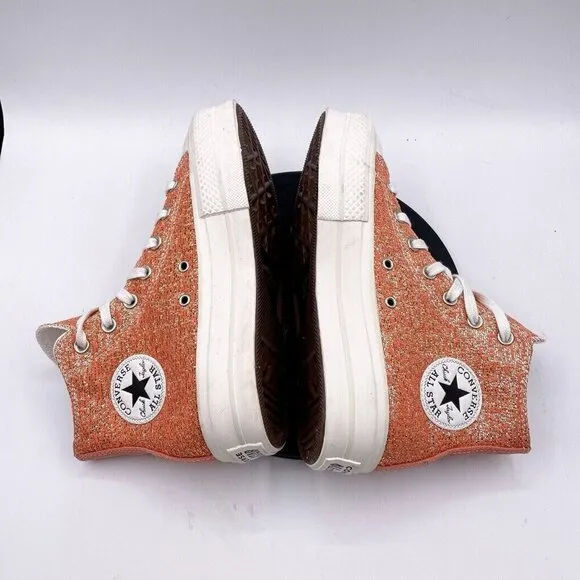 Converse Chuck Taylor All Star Lift HiMetallic Shimmer Healing Clay Size 7.5
