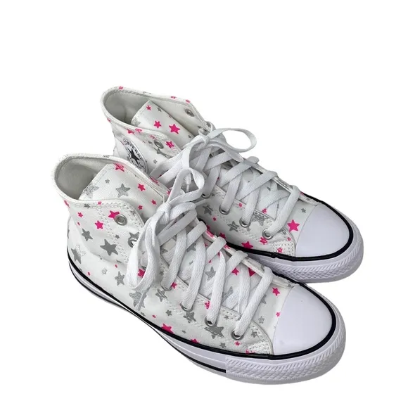 Converse Chuck Taylor Hi Sneakers White Pink Kid Women Size Canvas Shoes A05393F