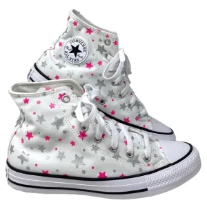 Converse Chuck Taylor Hi Sneakers White Pink Kid Women Size Canvas Shoes A05393F