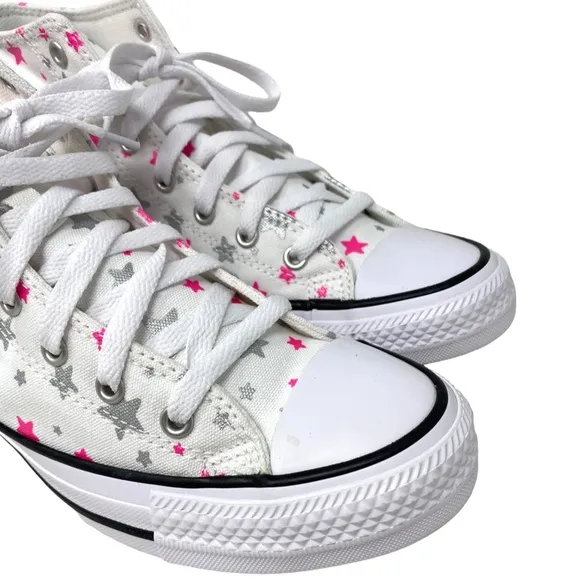Converse Chuck Taylor Hi Sneakers White Pink Kid Women Size Canvas Shoes A05393F