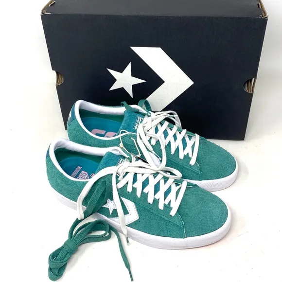 Converse Cons PL Vulc Pro Low Top Shoes Suede Women Green Suede Sneakers A02134C