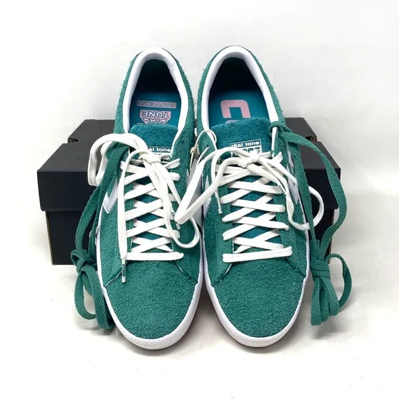Converse Cons PL Vulc Pro Low Top Shoes Suede Women Green Suede Sneakers A02134C