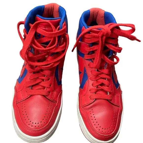 Converse Weapon Hi Tops Red Blue Sneakers Basketball Shoes 5.5