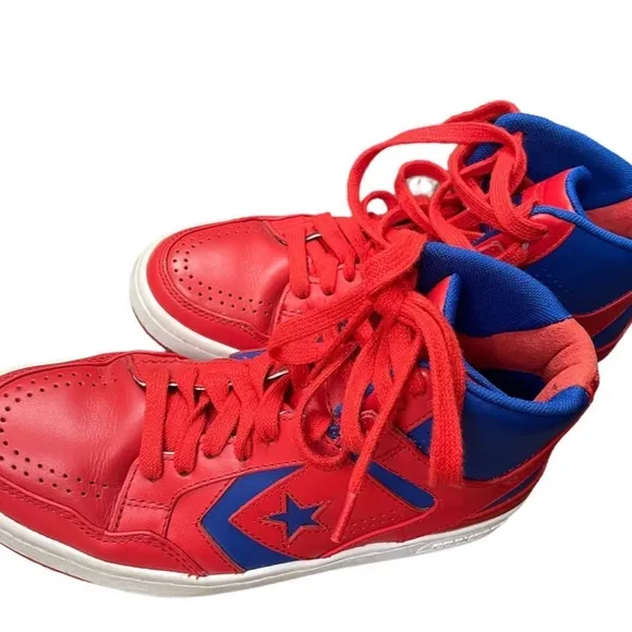 Converse Weapon Hi Tops Red Blue Sneakers Basketball Shoes 5.5