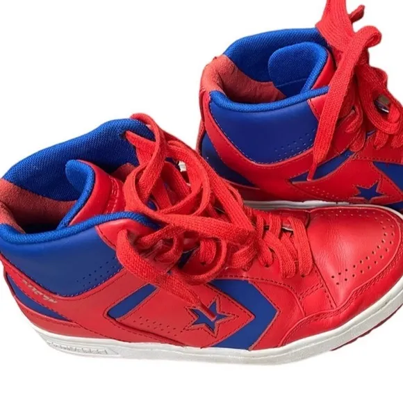 Converse Weapon Hi Tops Red Blue Sneakers Basketball Shoes 5.5