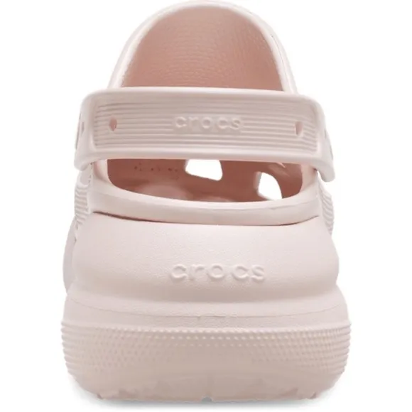 CROCS Classic Crush platform Clog pale pink shimmer sparkle size 8