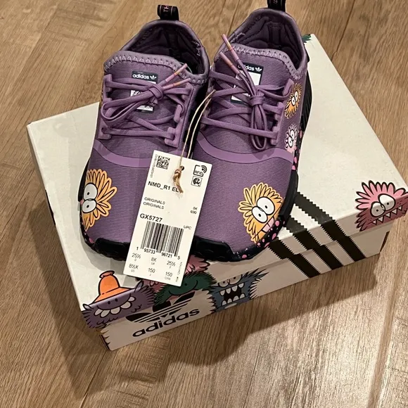 Cute Adidas Kids Originals X KEVIN LYONS NMD_R1 Shoes size 8.5k NWT