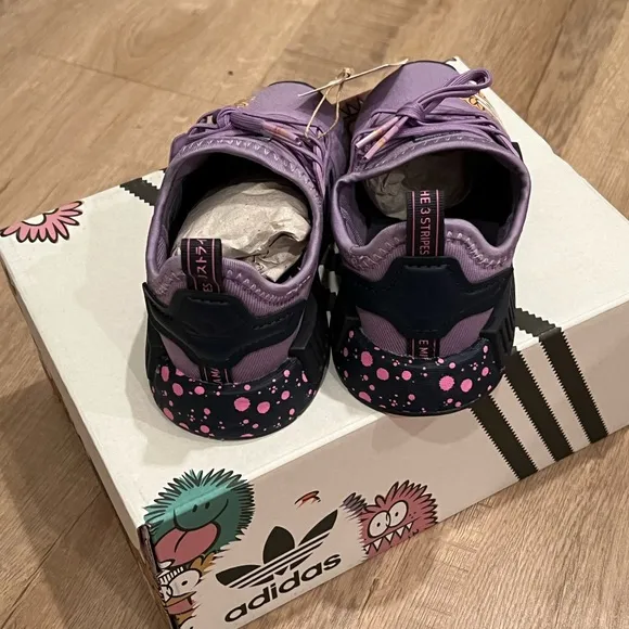 Cute Adidas Kids Originals X KEVIN LYONS NMD_R1 Shoes size 8.5k NWT
