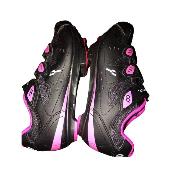 CyclingDenl Size 38 Road Bike Shoes - Black And Pink Brand New!