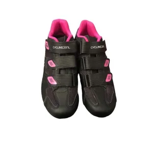CyclingDenl Size 38 Road Bike Shoes - Black And Pink Brand New!