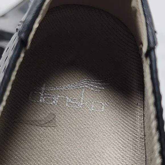 DANSKO ORLI NAPPA LEATHER PERFORATED SNEAKERS LADIES SIZE 36 BLACK