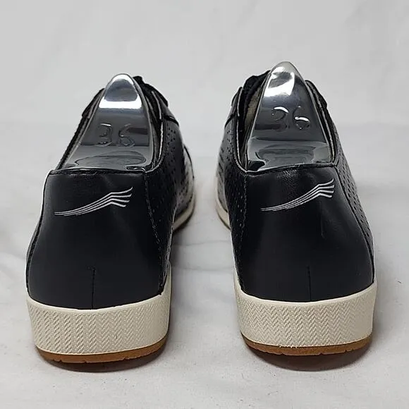 DANSKO ORLI NAPPA LEATHER PERFORATED SNEAKERS LADIES SIZE 36 BLACK