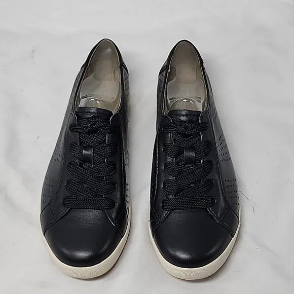 DANSKO ORLI NAPPA LEATHER PERFORATED SNEAKERS LADIES SIZE 36 BLACK