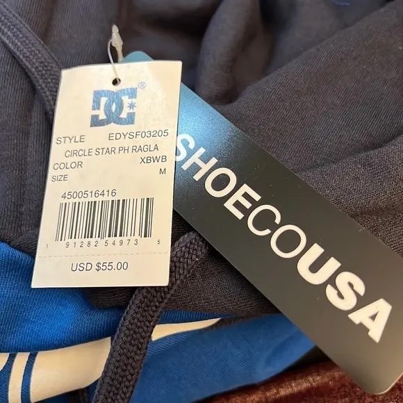 DC Shoes Star Mens Blue Long Sleeve Hoodie Sweatshirt Size M NWT