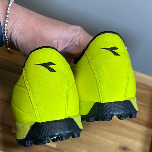 Diadora Yellow and Black Turf Soccer Shoes
