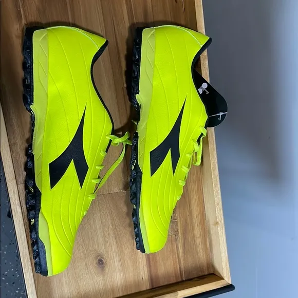 Diadora Yellow and Black Turf Soccer Shoes