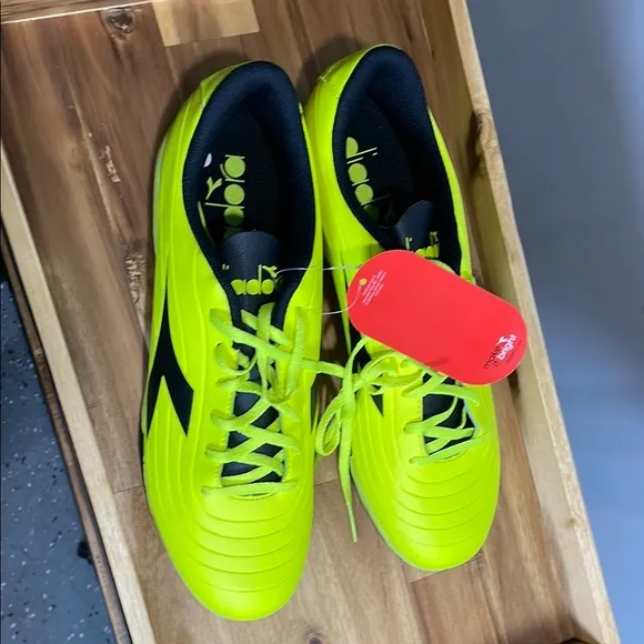 Diadora Yellow and Black Turf Soccer Shoes