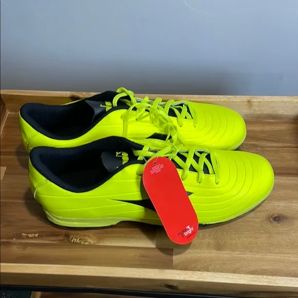 Diadora Yellow and Black Turf Soccer Shoes