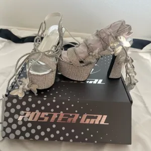 Dolls Kill × Poster Girl Rhinestone &amp; Butterfly Platform Heels (8) No Box