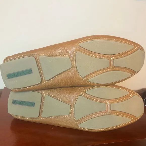 DONALD J PLINER Varran Leather Loafer Slip On Driving Shoes 11M Brown Cognac