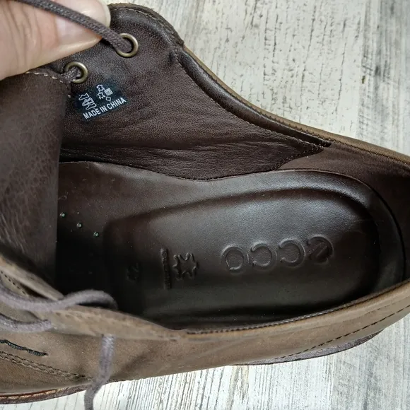 Ecco Dark Clay Leather Lace-Up Business Casual Oxford Shoes #113