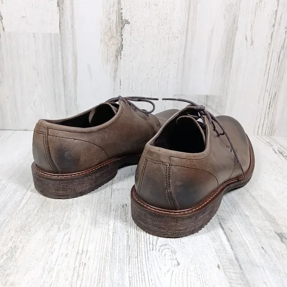 Ecco Dark Clay Leather Lace-Up Business Casual Oxford Shoes #113