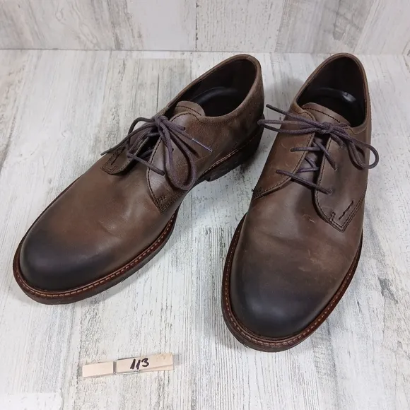 Ecco Dark Clay Leather Lace-Up Business Casual Oxford Shoes #113
