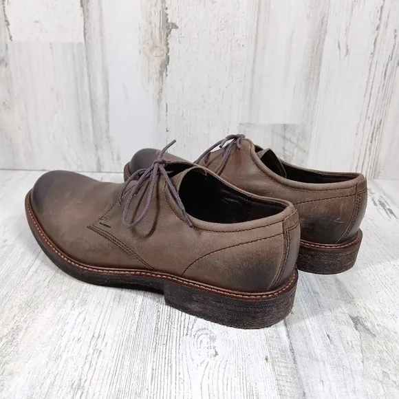 Ecco Dark Clay Leather Lace-Up Business Casual Oxford Shoes #113