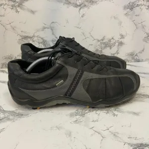Ecco Men 46 US 12/12.5 Golf Shoes Black Leather Goretex Spiked Lace Up Sneaker