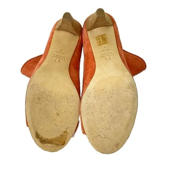 Etienne Aigner Simone Peep Toe Bootie Womens size 8 Clay Suede