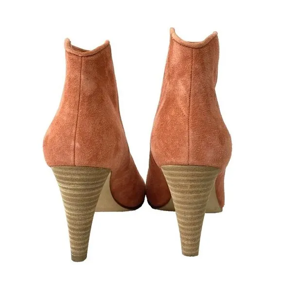 Etienne Aigner Simone Peep Toe Bootie Womens size 8 Clay Suede