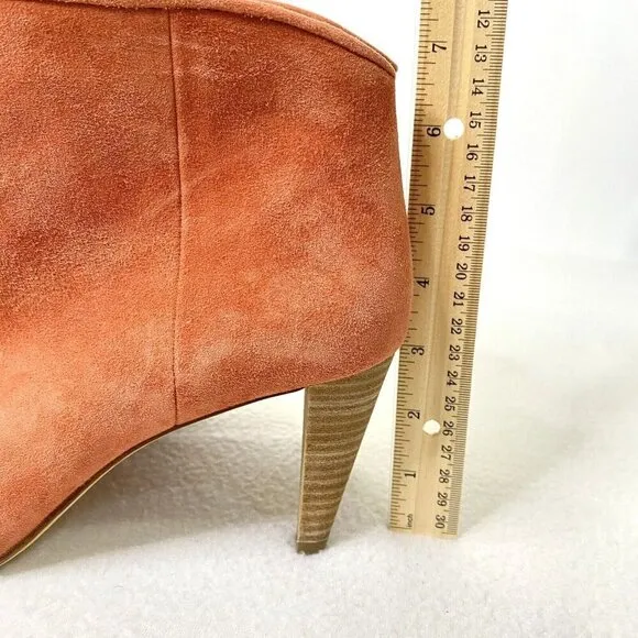 Etienne Aigner Simone Peep Toe Bootie Womens size 8 Clay Suede