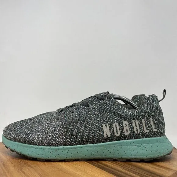 EUC NoBull Project Matryx Trail Runner Shoes Grey Teal Mens 12.5 Womens 14