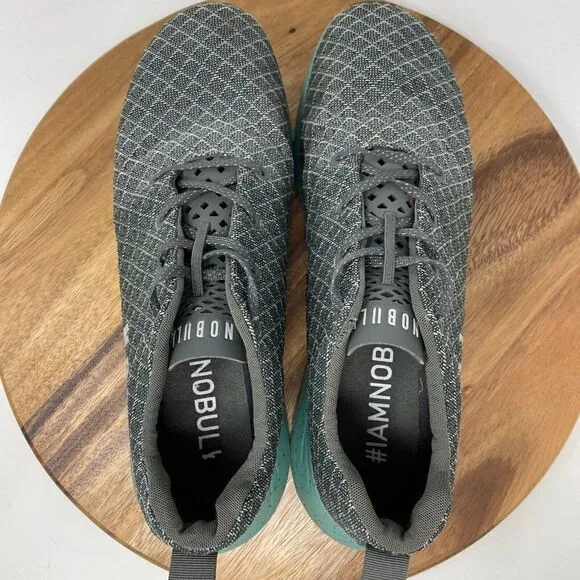 EUC NoBull Project Matryx Trail Runner Shoes Grey Teal Mens 12.5 Womens 14
