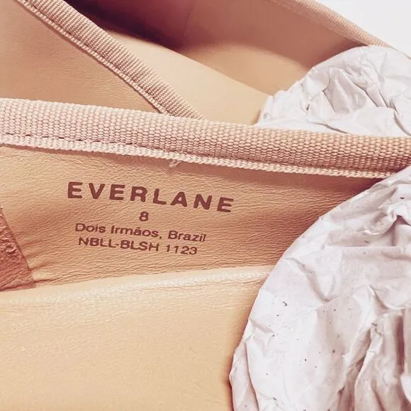 Everlane The Day Ballet Flat in Blush Tan Leather Shoes Size 8 New