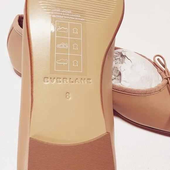 Everlane The Day Ballet Flat in Blush Tan Leather Shoes Size 8 New