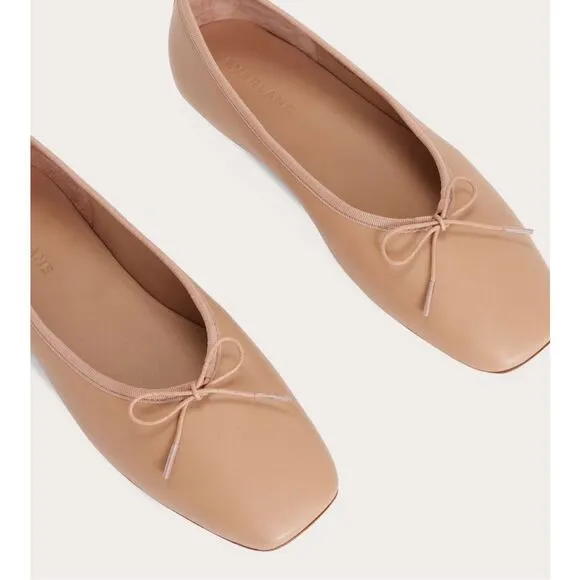 Everlane The Day Ballet Flat in Blush Tan Leather Shoes Size 8 New