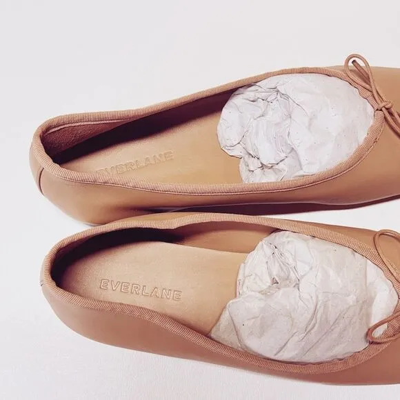 Everlane The Day Ballet Flat in Blush Tan Leather Shoes Size 8 New
